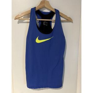 Nike Girls' Breathe 2-in-1 Traning‎ Racerback Tank Top Blue Size Large